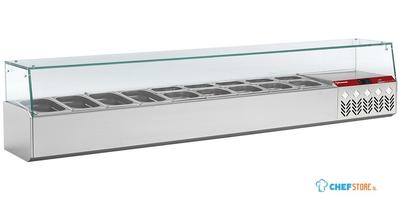 Gekoelde Structuur GN 4x 1/4, 5x 1/6, 5x 1/9, Met Rechte Ruit, Diamond SX198G/PP9 1