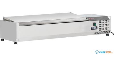 Diverso By Diamond Gekoelde Opzetvitrine 5 X GN 1/3 & 1x GN 1/2 -150 Mm, met RVS Deksel - WR-SY15-C3 1