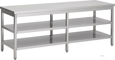 Werktafel met 2 schappen | 220cm breed | RVS | Combisteel | 7812.0341 1