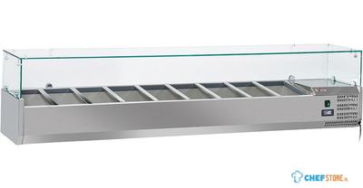 Diverso By Diamond Gekoelde Opzetstructuur 9x GN 1/3 - 150 Mm, met Glasopbouw - WR-SY20-V6 1