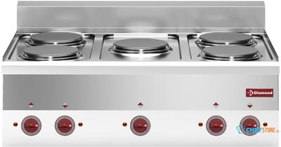 Elektrisch Fornuis 5 Kookplaten -Top- - Diamond E60/5P9T-N 1