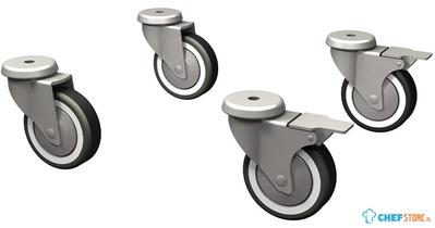 Diamond Set 4 "gegalvanis" zwenkwielen, waarvan 2 met remmen | PR-GBT-T 1