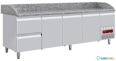 Koelwerkbank 3 Deuren 600x400, 2 Neutrale Laden (8x Bakken 600x400) + Gereedschapslad, Diamond TP361/P9 1