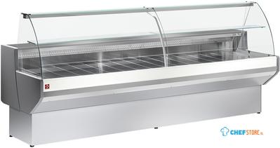Gekoelde Vitrinetoonbank Met Gebogen Ruiten, Met Reserve - Grijs/wit, Diamond ML20/E8-R2 1