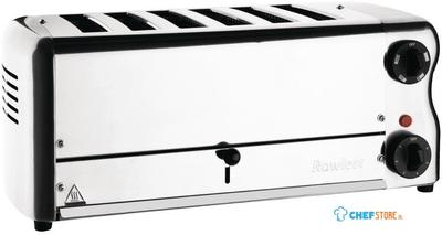 Rowlett Esprit Broodrooster 6 Sleuven Chroom - 2 Reserve-Elementen En 2 Tostihouders - Rowlett CH185