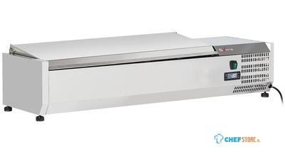 Diverso By Diamond Gekoelde Opzetvitrine 5x GN 1/4 - 150 Mm, met RVS Deksel - WR-SX12-C1 1