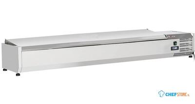 Diverso By Diamond Gekoelde Opzetvitrine 8x GN 1/4 - 150 Mm, met RVS Deksel - WR-SX18-C5 1