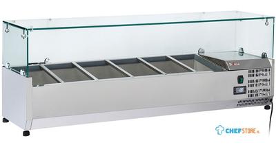 Diverso By Diamond Gekoelde Opzetstructuur 5 X GN 1/3 & 1x GN 1/2 -150 Mm, met Glasopbouw - WR-SY15-V3 1