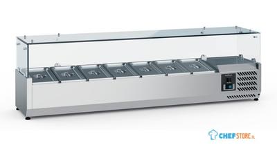 Opzetkoelvitrine | 160cm | 7 x 1/4GN | Glaswand | Ecofrost | 7950.5119 1