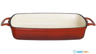 Rechthoekige Gietijzeren Ovenschaal | 2,8L | Rood | Vogue | GH320