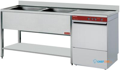 Combinatie spoelbak/vaatwasser | Soelbakken links | Mand 500x500 mm | L1621VD+051D/6M | Diamond 1