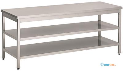 Werktafel met 2 schappen | 110cm breed | RVS | Combisteel | 7812.0291 1