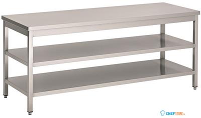 Werktafel met 2 schappen | 80cm breed | RVS | Combisteel | 7812.0317 1