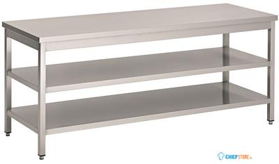 Werktafel met 2 schappen | 140cm breed | RVS | Combisteel | 7812.0319 1