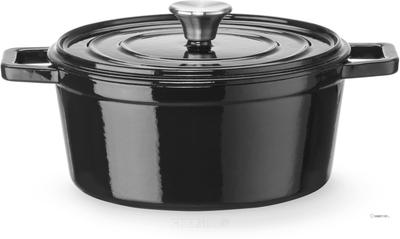 HENDI 626870 Braadpan geëmailleerd gietijzer, , 3,7 Liter, Zwart, 317x240x(H)105mm