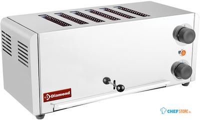 Diamond Elektrische broodrooster, 6 sneden - roestvrij staal. | D6GP-XP 1