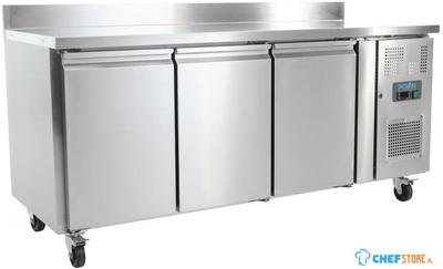 Polar U-Series Koelwerkbank met Drie Deuren en Opstand 417Ltr - UA065