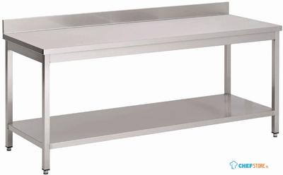Werktafel | RVS | Onderblad | Achteropstand |100cm breed | GN131