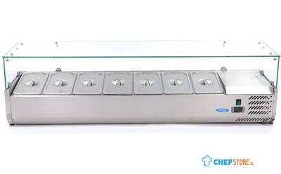 Maxima Opzetkoelvitrine - 160 cm - 7 X 1/3 GN Bakken - 09400329