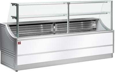 Gekoelde toonbank recht 250cm | Met Reserve-opslag | Wit | Diamond | OL250/A2-R/R2 1