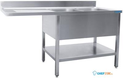 SARO Spoeltafel met Twee Wasbakken Rechts 600 mm Diepte 1600 Mm - 600-2610R 1