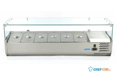 Maxima Opzetkoelvitrine - 140 cm - 6 X 1/3 GN Bakken - 09400323