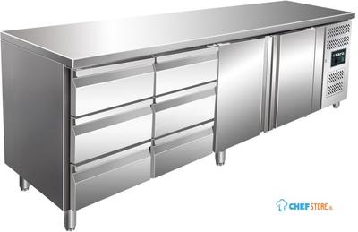 SARO Gekoelde Werkbank met 2 Deuren en 2x Set van 3 Lades Model KYLJA 4150 TN 1