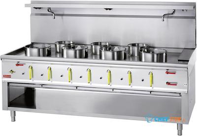 Wok gasfornuis | 7 brander | Watergordijn | CHINA/7L | Diamond