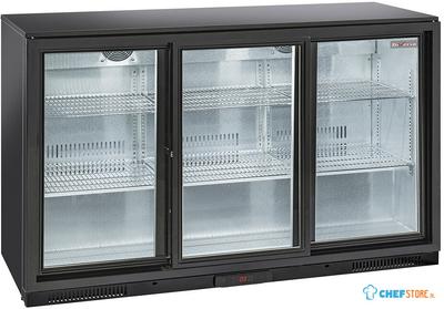 Diverso By Diamond Gekoelde Flessenkoeler "achterbar" Geventileerd, 3 Glazen Schuifdeuren - WR-TAB3-S3 1