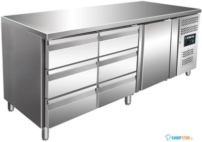 SARO Gekoelde Werkbank met 1 Deur en 2x Sets van 3 Lades Model KYLJA 3150 TN 1