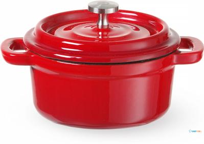 Braadpan Geëmailleerd Gietijzer - HENDI - 0,27L - Rood - 130x100x(H)48mm - HENDI 626856