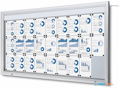 Syna Vergrendelbaar Notitiebord Outdoor Verlicht Logo met Gasveer 27x A4 - SCT27XA4PHLED