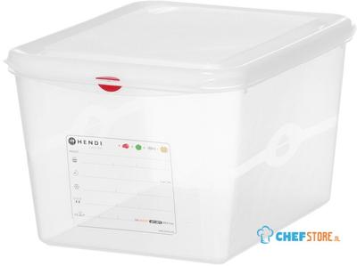 HENDI 873281 Container GN 1/2 polypropyleen, , GN 1/2, 12,5 Liter, Transparant, 325x265x(H)200mm