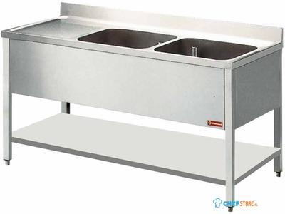 Diamond Spoeltafel met 2 Kuipen en 1 Druipvlak - L1821S-D 1