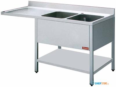 Diamond Spoeltafel met 2 Kuipen en 1 Druipvlak - L1821VS-D 1