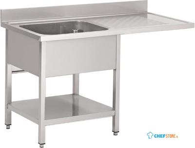 Gastro M RVS spoeltafel met ruimte voor vaatwasmachine 120x70x85cm | GN206