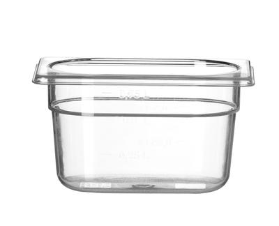 Hendi Gastronormbak 1/9 | 100 mm hoog | polycarbonaat transparant | 861820 1