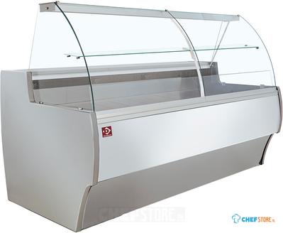 Diamond Gekoelde Vitrinetoonbank Gebogen Ruit Geventileerd met Reserve GRIJS/WIT - MA20/E8-R2V 1