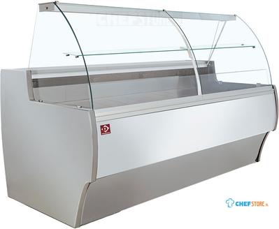 Diamond Gekoelde Vitrinetoonbank Gebogen Ruit Geventileerd met Reserve GRIJS/WIT - MA25/E8-R2V 1