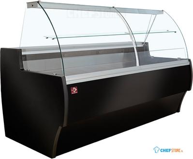 Diamond Gekoelde Vitrinetoonbank Gebogen Ruit Geventileerd met Reserve ZWART - MA30/B5-R2V 1