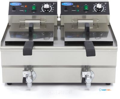 Maxima Frituurpan - 2x 10 L - 2 Manden - met Tapkraan - 09365229