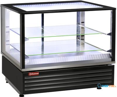Diamond Warmte vitrine EN of GN, Geforceerd, 2 niveaus, ZWART | VHDP-B1 1