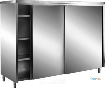 SARO RVS Opbergkasten met Schuifdeuren AISI 430 Plat Dak 1200x700 - 700-8105 1