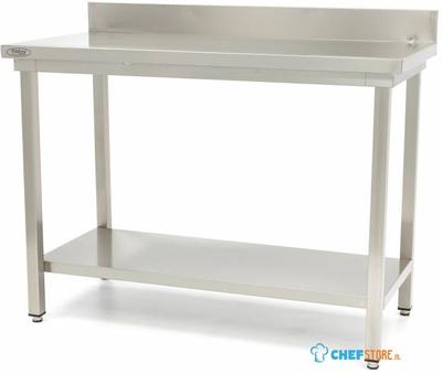 Maxima Werktafel RVS - 60 X 70 cm - Verstelbare Hoogte - met Spatrand - 09364024