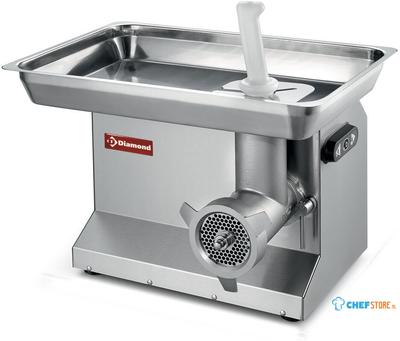 Diamond Hakmolen in R.V.S. N° 22, tafelmodel, Ø 4,5 mm, 200 kg/h | TCX22/NC 1