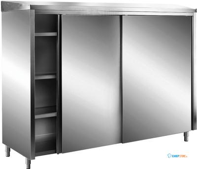 SARO RVS Opbergkasten met Schuifdeuren AISI 430 Schuin Dak 1600x600 - 700-8145 1