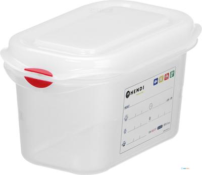 HENDI 873144 Container GN 1/9 polypropyleen, , GN 1/9, 1,5 Liter, Transparant, 176x108x(H)150mm