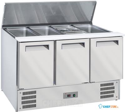 Diverso By Diamond Gekoelde Saladette met Deksel 4x GN 1/1-150 mm + Reserve 3 Deuren GN 1/1 - WR-SAL6-S3 1