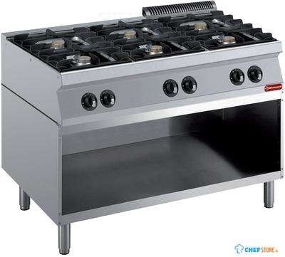 Gasfornuis | 6 Branders | Open Onderstel | G17/6BA12-R | Diamond 1