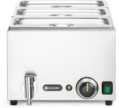 Ranger Set: Bain-Marie met Afvoerkraan + 3x GN 1/3 en Deksel, HENDI, GN 1/1, 230V/1000W, 604x332x(H)242mm - 238868 1